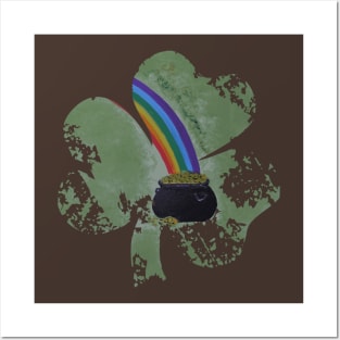 Shamrock Gold Distressed Posters and Art